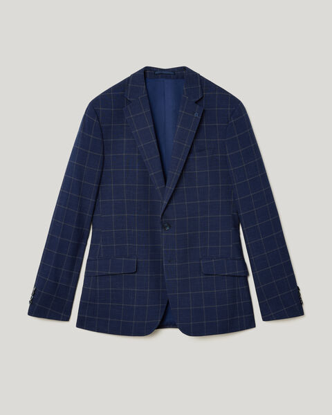 Sebastian Windowpane Check Tailored Jacket, Navy Windowpane, hi-res